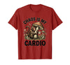 Mademark Chaos Is My Cardio Funny Monkey Design T-Shirt - Men - Cranberry Red