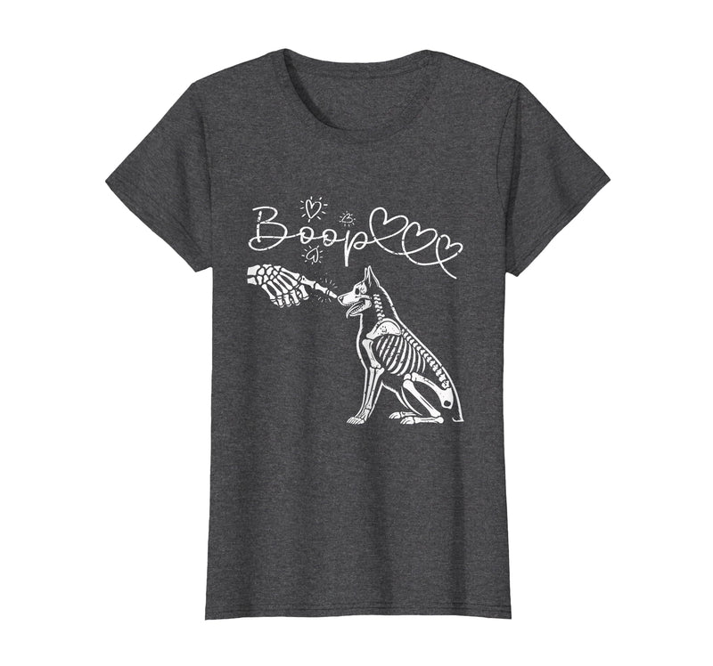 Skeleton Hand Dog Boop - German Shepherd Lovers Skeleton Hand Touch Nose German Shepherds Boop Dog Halloween T-Shirt - Dark