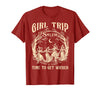 Vitage Girls Trip Salem Halloween Womens Funny Tee Retro Girls Trip Salem 1692 They Missed One Witch Halloween T-Shirt -