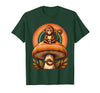 Mademark Monkey Perched on Giant Mushroom Illustration T-Shirt - Men - Dark Green
