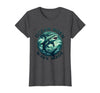 Mademark Ocean Born Wave Made Shark Women Graphic Design T-Shirt - Dark Heather Grey