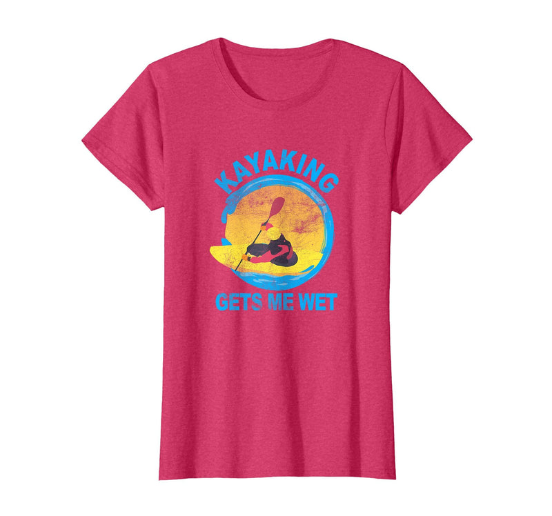 Groundhog Tees Kayaking Gets Me Wet Halloween Funny T-Shirt T-Shirt - Red Heather