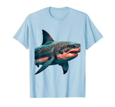 Sharp Teeth Sharper Mind Shark Women Design T-Shirt