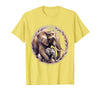 Mademark Elephant Love Gentle Trunk Embrace Wildlife Art T-Shirt - Men - Lemon Yellow