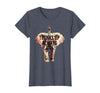 Mademark Trunks Up Always Elephant Graphic Design T-Shirt - Women - Heather Blue