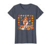 Shetland Sheepdog Sheltie Shop Sheltie Shetland Sheepdog Pumpkins Fall Leaves Halloween T-Shirt - Heather Blue