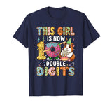 Rodent Birthday Costume Girl Costume 10 Double Digits Funny 10th Birthday Guinea Pig T-Shirt - Navy Blue
