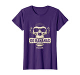Mademark Go Bananas or Go Home Funny Monkey Design T-Shirt - Women - Purple