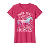 Funny Horse Lovers Just a Girl Who Loves Horses T-Shirt - Red Heather