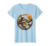 Mademark Funny Monkey Chef Flipping Pancakes Graphic Tee T-Shirt - Women - Baby Blue