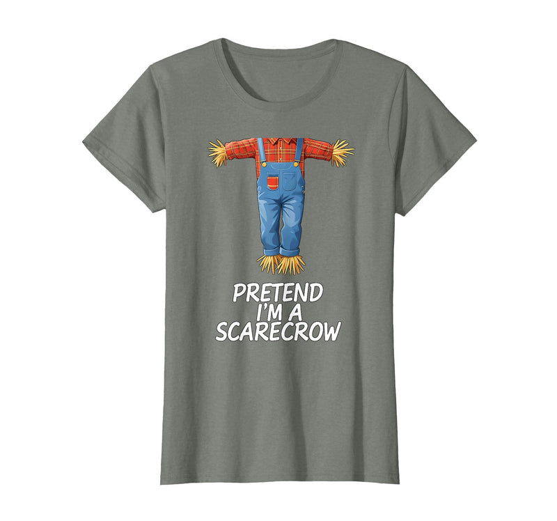Humor Scarecrow Halloween Tees Pretend I'm A Scarecrow Halloween Costume T-Shirt - Olive Heather