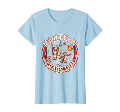 Monkeys In. Chaos Out. Punk Metal Circus Design T-Shirt - Women
