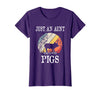 Pigs Lover Gift Co. Just an Aunt Who Loves Pigs T-Shirt - Purple