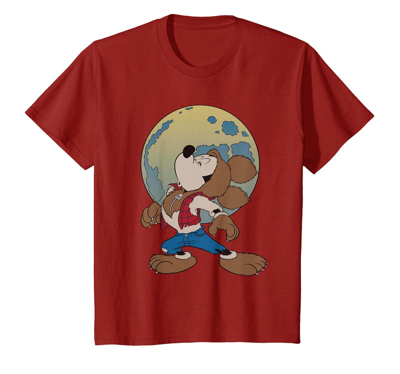 Disney Mickey Mouse Werewolf Halloween Costume T-Shirt - Cranberry Red