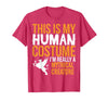 This is My Human Costume Mythical Creature - Halloween Funny T-Shirt - Red Heather