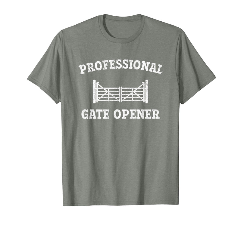 cow apparel Professional gate Opener, Cow Gate Opener T-Shirt - Olive Heather