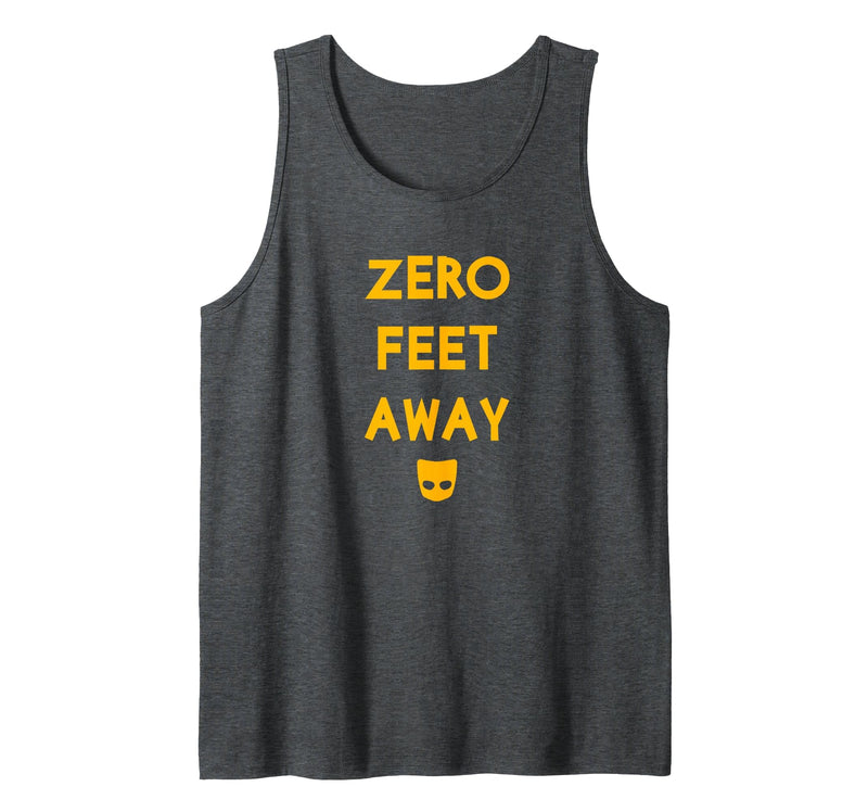 IfYouKnowYouKnow Zero 0 Feet Away Funny Gay Cruising Tank Top - Dark Heather Grey