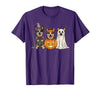 Funny Retro Australian Cattle Dog Halloween Witch Spooky Ghost Blue Heeler Pumpkin Halloween Dog Lover T-Shirt - Purple