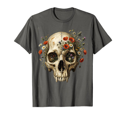 Mademark Elephant Skull Wildflower Bloom Graphic T-Shirt - Men