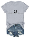 Czbic I Wouldn't Pass A Vet Check Shirt, Horseshoe Graphic Tee, Funny Casual Horse Lover Casual Top for Men Women - Grey