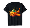 Funny Halloween Airplane Costume for Kid Boy Funny Airplane Pumpkin Pilot Lovers Halloween Mens Boys Kids T-Shirt - Black