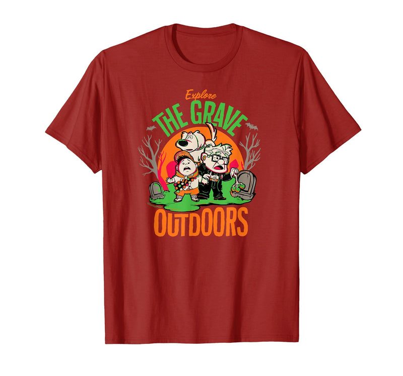 Disney Pixar Disney and Pixar’s Up Explore the Grave Outdoors Halloween T-Shirt - Cranberry Red