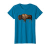 Altes Büffel-Design Buffalo Vintage Retro American Bison T-Shirt - Sapphire Blue