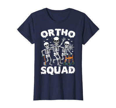 Ortho Squad Halloween Gifts Co. Ortho Squad Skeleton RN Orthopedic Nurse Halloween T-Shirt