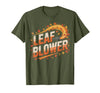 Funny Leaf Blower Fall Costume Couple Halloween Tee T-Shirt - Olive Green