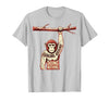 Mademark Hanging Around Doing Nothing Funny Monkey Design T-Shirt - Men - Silver Grey