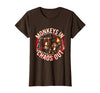 Mademark Monkeys In. Chaos Out. Punk Metal Circus Design T-Shirt - Women - Brown