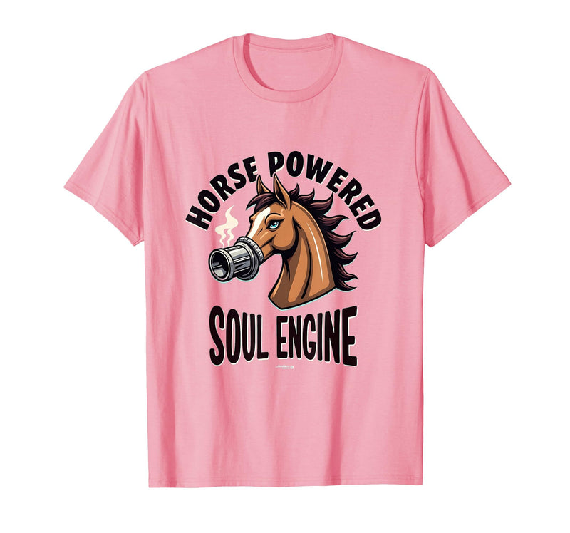 Mademark Horse Powered Soul Engine Equestrian Design T-Shirt - Men - Pink