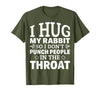 I Hug My Rabbit I Easter Bunny Design Lionhead Rabbit T-Shirt in Olive Green