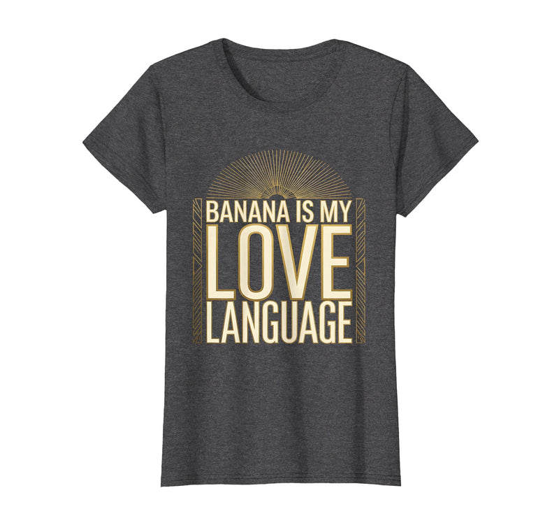 Mademark Banana Is My Love Language Monkey Design T-Shirt - Women - Dark Heather Grey