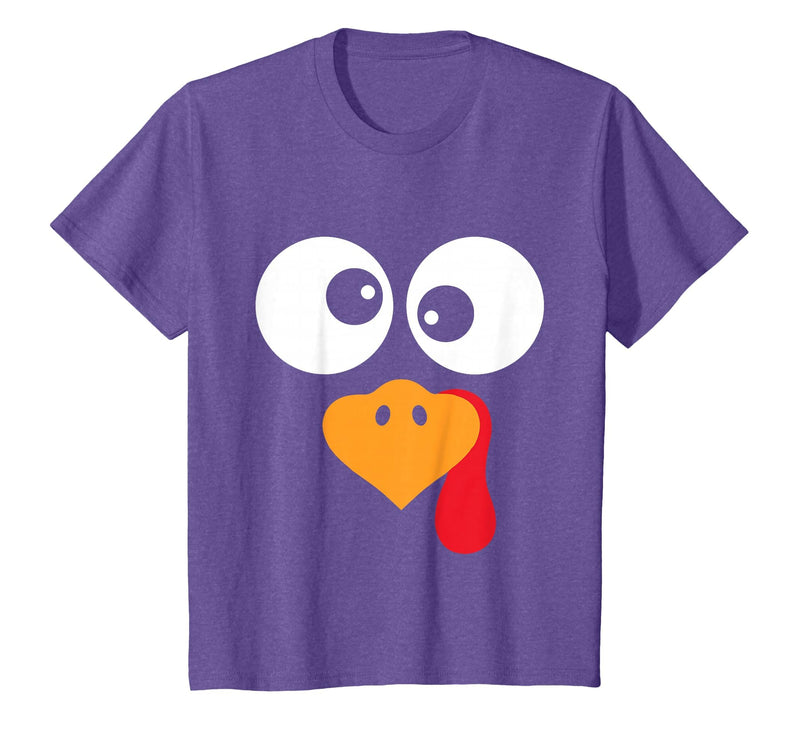 Thanksgiving shirts for Women Men Kids Thanksgiving Funny Turkey Face Costume Outfit Mens Boys Kids T-Shirt - Purple Heather