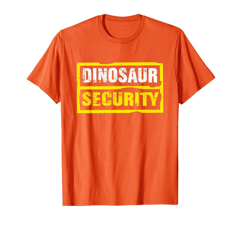 Halloween Dinosaur Security Costume RTees Halloween Adult Costume Dinosaur Security Dad Mom T-Shirt - Orange