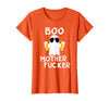 Vulgar Halloween Tee Shop Boo Motherfucker Funny Beer Drinking Ghost Adult Halloween T-Shirt - Orange