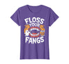 Spooky Dental Office Halloween Dental Crew Ghost Floss Your Fangs Dental Halloween Shirt Dentist Halloween T-Shirt - Purple