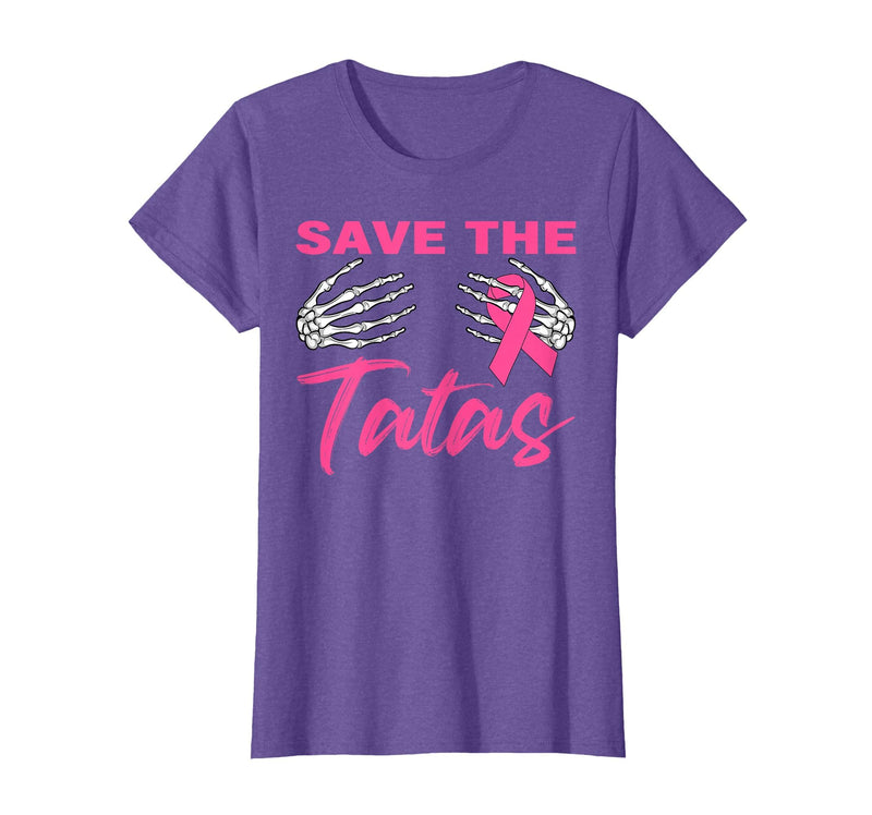 Amb Breast Cancer Awareness Month Warrior Survivor Save The Tatas Breast Cancer Pink Ribbon Skeleton Halloween T-Shirt -