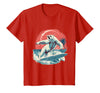 Sea Ocean Animal Art Polar Bear Ocean Sea Animal Surfing Ocean Sea Polar Bear T-Shirt - Red