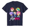 Kpop Demon Hunters Saja Boys Chibi Band Group Shot T-Shirt - Navy Blue