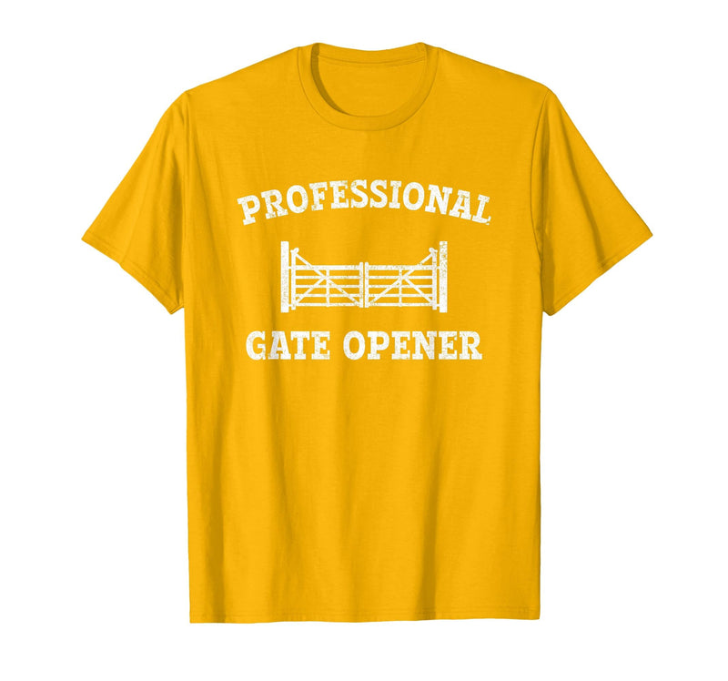 cow apparel Professional gate Opener, Cow Gate Opener T-Shirt - Golden Yellow