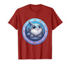 Mademark Great White Shark Tangled in Anchor Chain Art T-Shirt - Cranberry Red