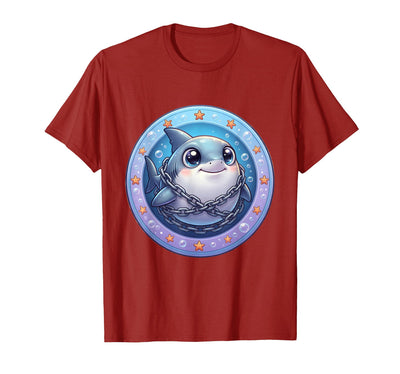 Great White Shark Tangled in Anchor Chain Art T-Shirt