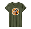 The Persnickety Owl Vintage Halloween Ephemera The Black Cat Magazine Halloween Cat Rabbit and Banjo T-Shirt - Olive Green
