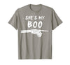Miftees Matching Halloween Tees She's My Boo Matching Halloween Costume She's My Boo T-Shirt - Slate Grey