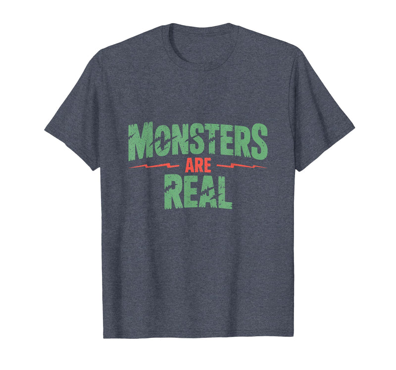 Monster Truth Wear Monsters are Real Horror Spooky Scary Halloween T-Shirt - Heather Blue