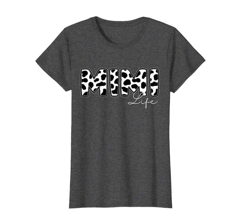 Cow Print Matching Family Apparel Mimi Life Cow Print Family Matching T-Shirt - Dark Heather Grey