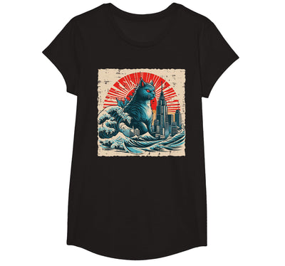 Japanese Shirts Ukiyo-e Art Men Women Kids Japanese Cat Monster Great Wave City Ukiyo-e Men Women Kids T-Shirt