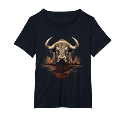 Safari Animal Art Buffalo Portrait Artwork Wildlife Safari T-Shirt